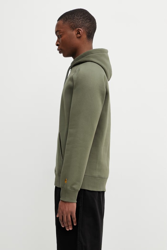 Carhartt WIP Hooded Chase Sweat bluza z kapturem męska z bawełny I033661.3LRXX zielony SS26