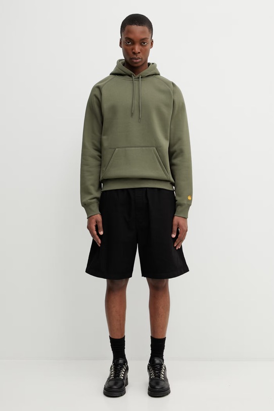 Carhartt WIP Hooded Chase Sweat bluza z kapturem męska z bawełny I033661.3LRXX zielony