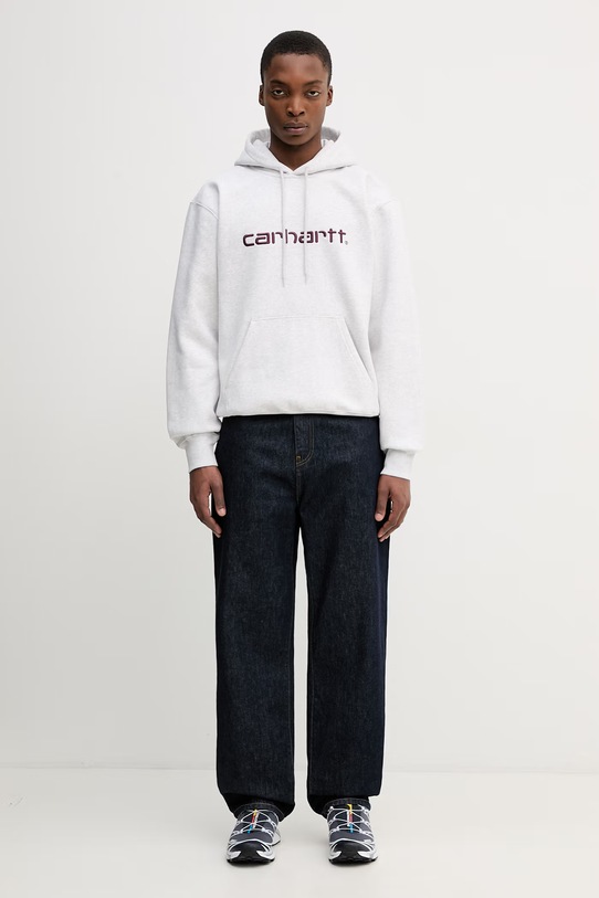 Carhartt WIP Hooded Carhartt Sweat bluza z bawełny męska I030547.3PNXX szary