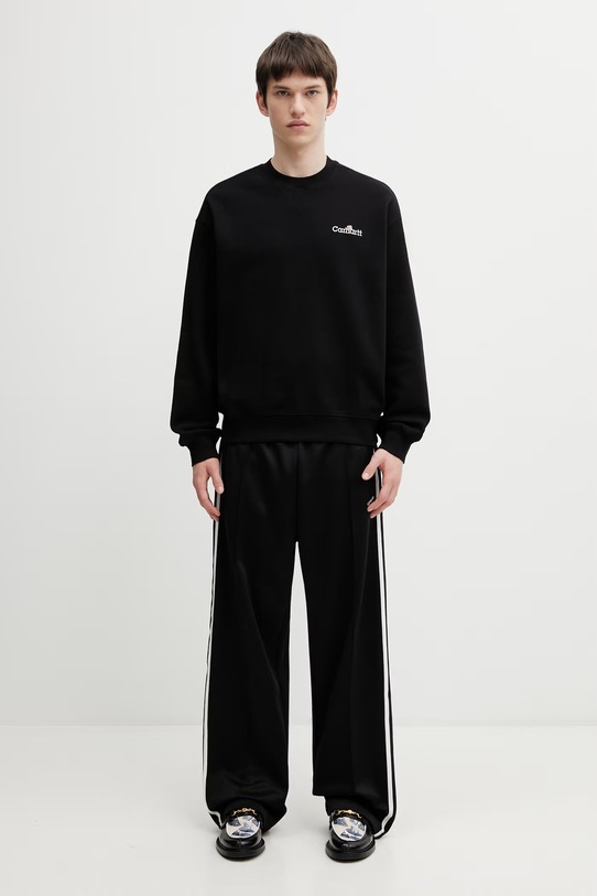 Carhartt WIP WIP Label Sweat felpa in cotone da uomo I036346.89XX nero