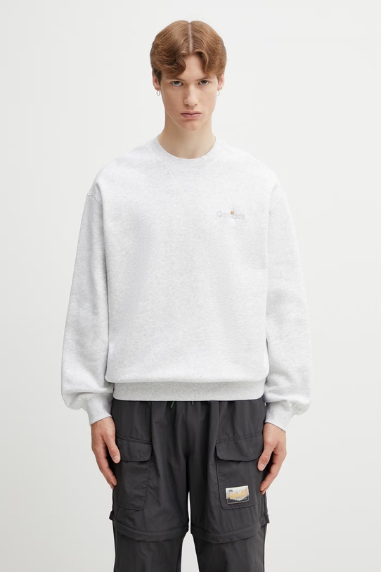 Carhartt WIP WIP Label Sweat felpa oversize in cotone da uomo grigio I036346.482XX