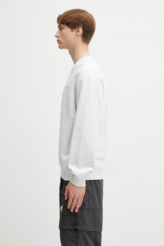 Carhartt WIP WIP Label Sweat felpa oversize in cotone da uomo I036346.482XX grigio SS26