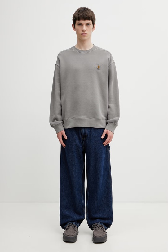 Carhartt WIP Nelson Sweat кофта бавовняна чоловіча I029957.2LRGD сірий