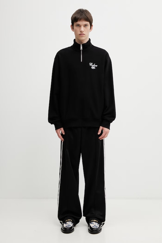 Carhartt WIP Longhand Half Zip Sweat mikina bavlnená pánska I036372.0D2XX čierna