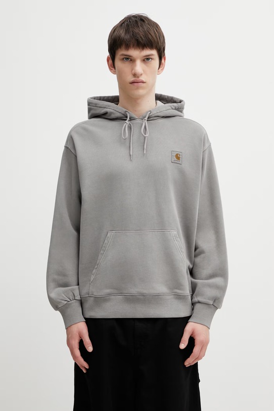 Carhartt WIP Hooded Nelson Sweat Men's cotton hoodie gray I029963.2LRGD