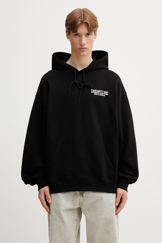 Одежда Carhartt WIP Hooded Sean Hamilton Sweat кофта с капюшоном из хлопка для мужчин I036374.89XX чёрный