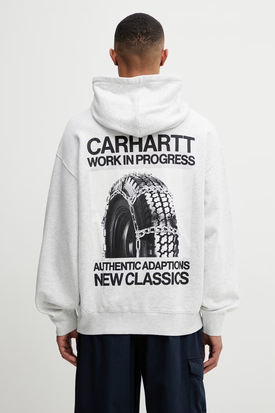 Carhartt WIP Hooded Sean Hamilton Sweat bluza z kapturem bawełniana męska szary I036374.482XX