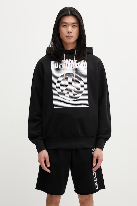 No Problemo Cnd Wave bluza z kapturem bawełniana męska czarny NP2001905