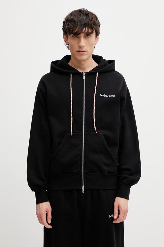 No Problemo Mini Problemo bluza rozpinana bawełniana męska czarny NP2003005