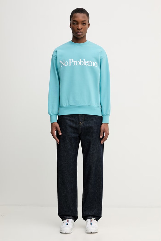 No Problemo bluza bawełniana męska NP2000205 turkusowy