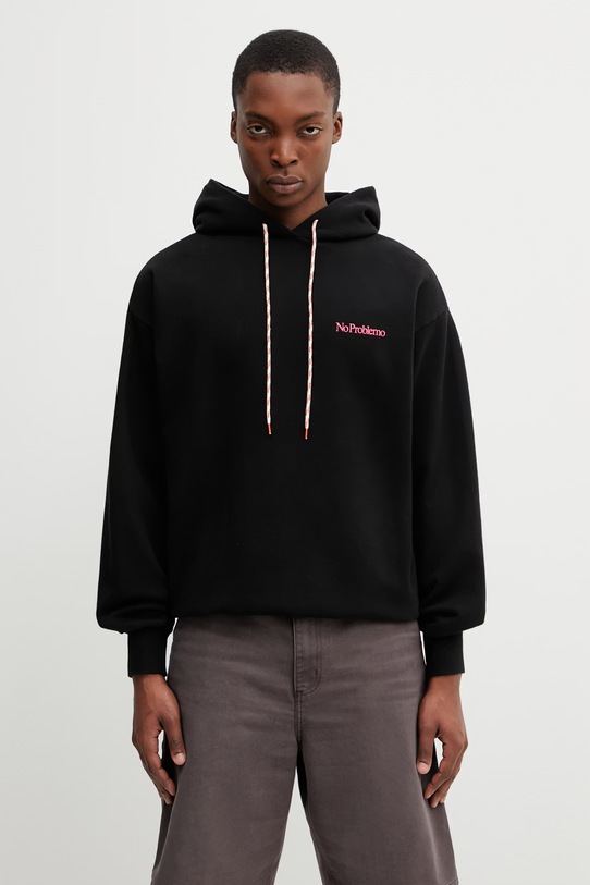 Odzież No Problemo Smile Away bluza z kapturem bawełniana męska NP2002505 czarny
