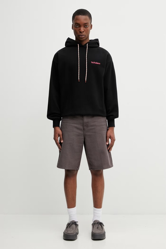 No Problemo Smile Away bluza z kapturem bawełniana męska NP2002505 czarny