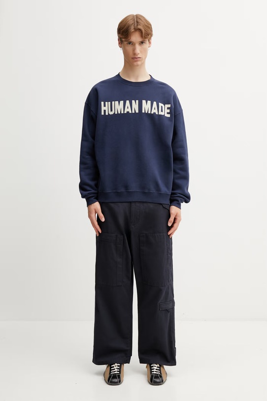 Human Made MENS KNITTED SWEAT SHIRT кофта из хлопка для мужчин HM31CS004 тёмно-синий