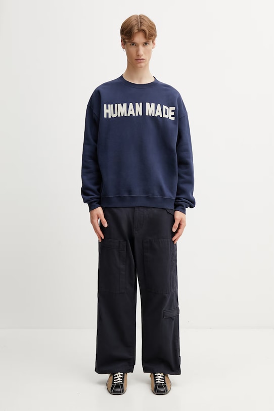 Human Made MENS KNITTED SWEAT SHIRT кофта из хлопка для мужчин HM31CS004 тёмно-синий