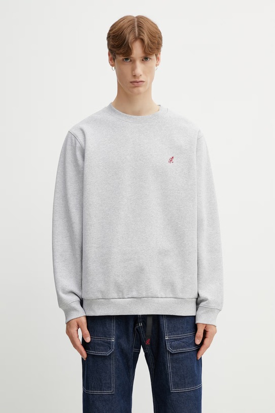 Gramicci One Point Crew bluza bawełniana męska szary G308.FT.