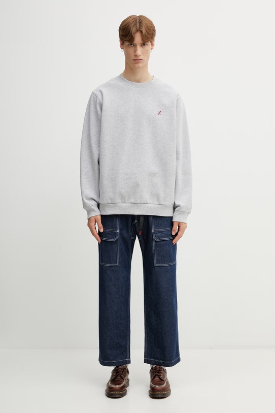 Gramicci One Point Crew bluza bawełniana męska G308.FT. szary