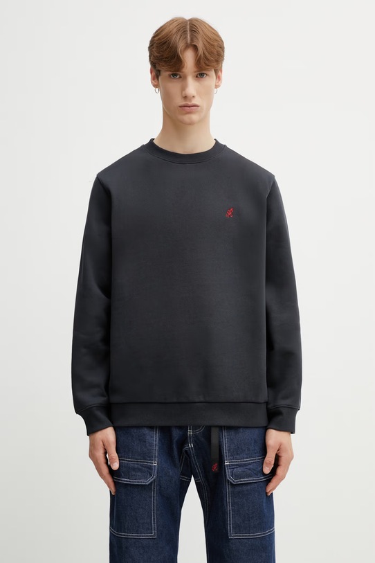 Gramicci One Point Crew bluza bawełniana męska czarny G308.FT.