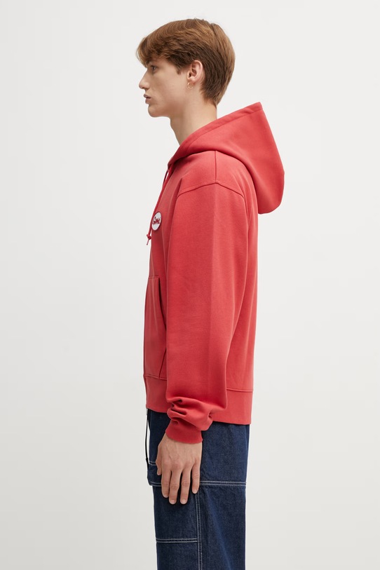 Gramicci OVAL PATCH ZIP HOODED SWEATSHIRT bluza z kapturem bawełniana męska G6SU.J120. czerwony SS26