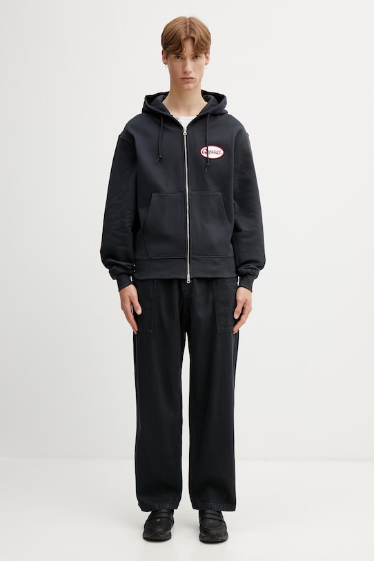 Gramicci OVAL PATCH ZIP HOODED SWEATSHIRT bawełniany męski G6SU.J120. czarny