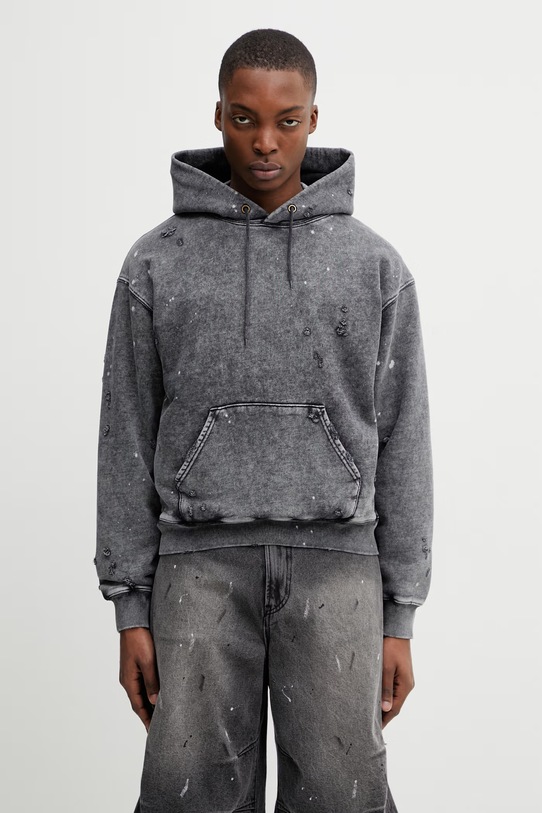BEAMS hoodie with cotton Men's gray 1113.2240.139