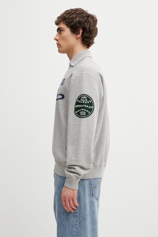 Human Made bluza bawełniana męska HM31CS005 szary SS26