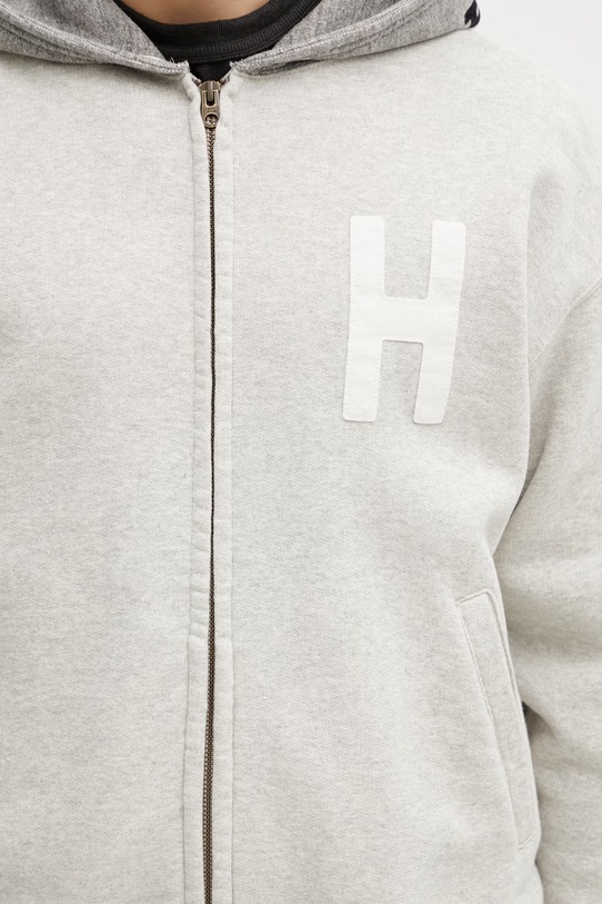 Human Made bluza rozpinana z kapturem bawełniana męska szary HM31CS018