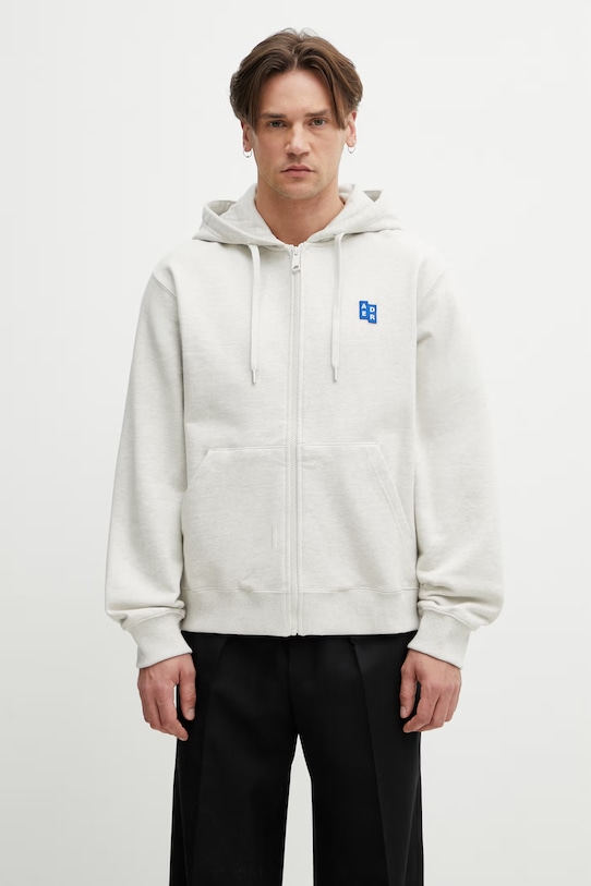 Ader Error bluza rozpinana z kapturem bawełniana męska beżowy BO42FYHD0401OT
