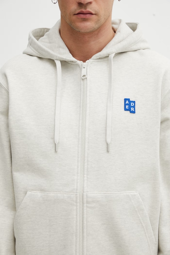 Ader Error bluza rozpinana z kapturem bawełniana męska beżowy BO42FYHD0401OT