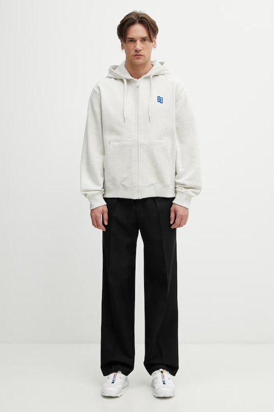 Ader Error bluza rozpinana z kapturem bawełniana męska BO42FYHD0401OT beżowy