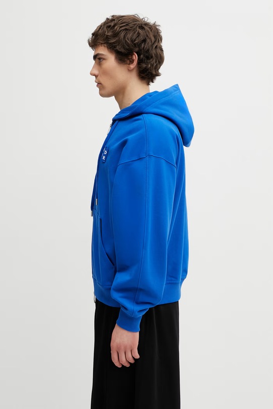 Ader Error hanorac cu fermoar și glugă din bumbac de damă BO42FYHD0402BL albastru SS26