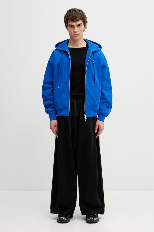 Ader Error hanorac cu fermoar și glugă din bumbac de damă BO42FYHD0402BL albastru