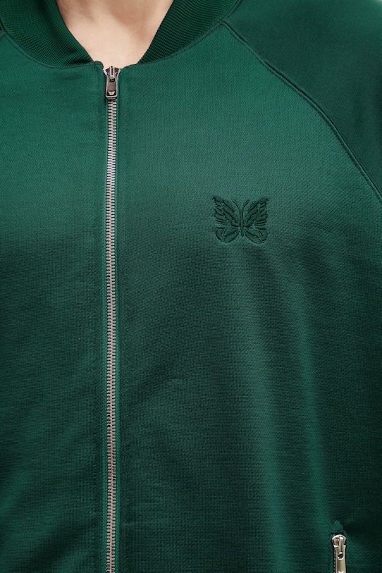 Needles hanorac cu fermoar cu bumbac bărbătesc verde SX420