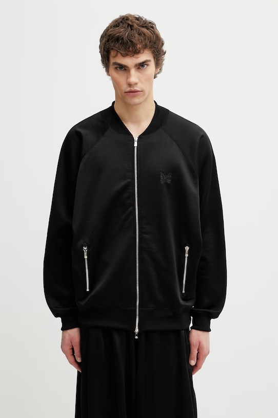 Needles bluza rozpinana z bawełną męska czarny SX420