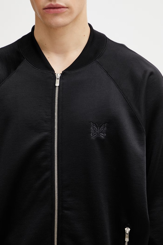 Needles bluza rozpinana z bawełną męska czarny SX420