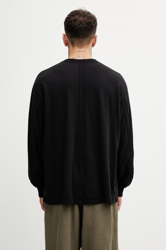 Odzież Undercover longsleeve męski z bawełną UP1F4807 czarny