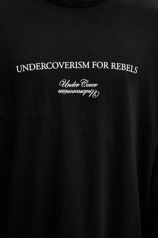 Undercover longsleeve męski z bawełną czarny UP1F4807