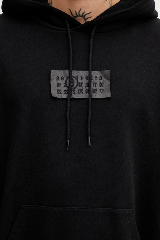 MM6 Maison Margiela mikina s kapucí pánská bavlněná černá SH2GU0034.M25014