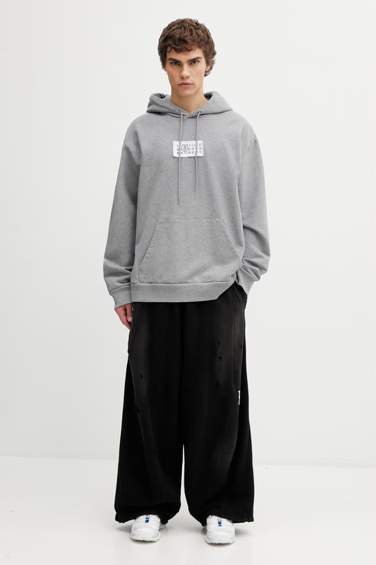MM6 Maison Margiela bluza z kapturem męska bawełniana SH2GU0034.S25337 szary