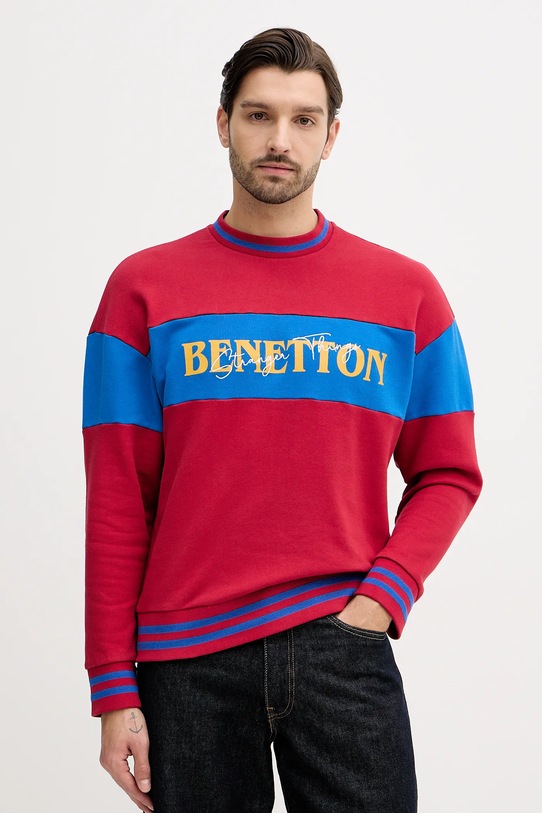 Bavlnená mikina United Colors of Benetton x Stranger Things burgundské 342ZU10BA