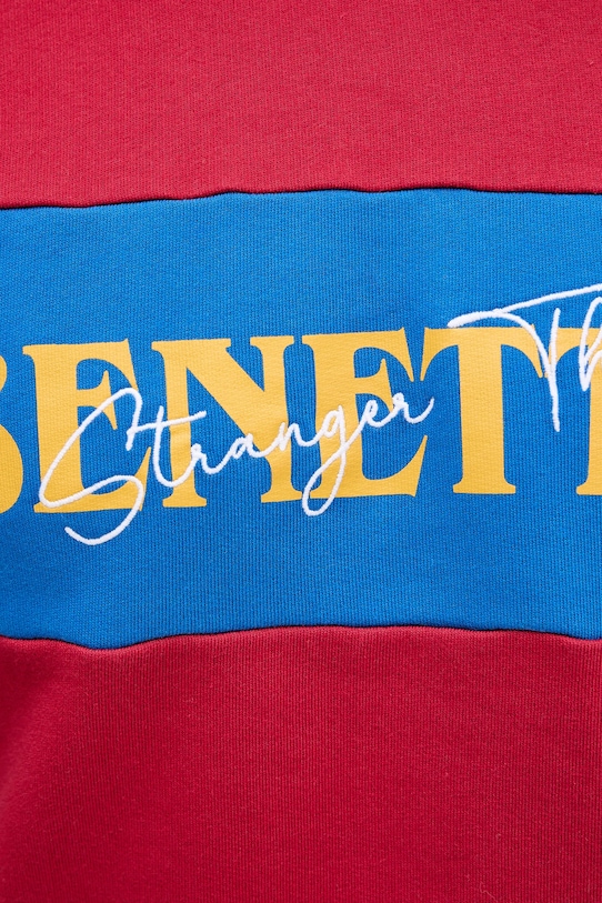 United Colors of Benetton bluza bawełniana x Stranger Things 342ZU10BA bordowy