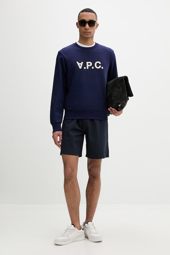 A.P.C. bluza z bawełną COHMC.H37021 granatowy SS26