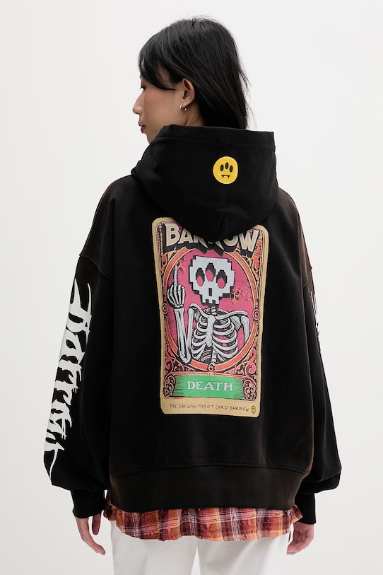 Oblečení Barrow mikina s kapucí bavlněná S6BWUAHS021 černá