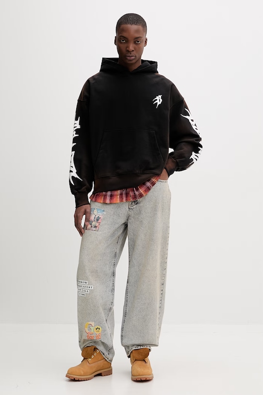 Barrow felpa con cappuccio in cotone nero S6BWUAHS021