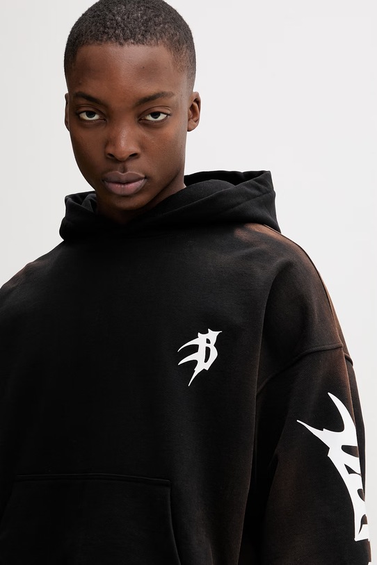 Barrow bluza z kapturem damska bawełniana czarny S6BWUAHS021