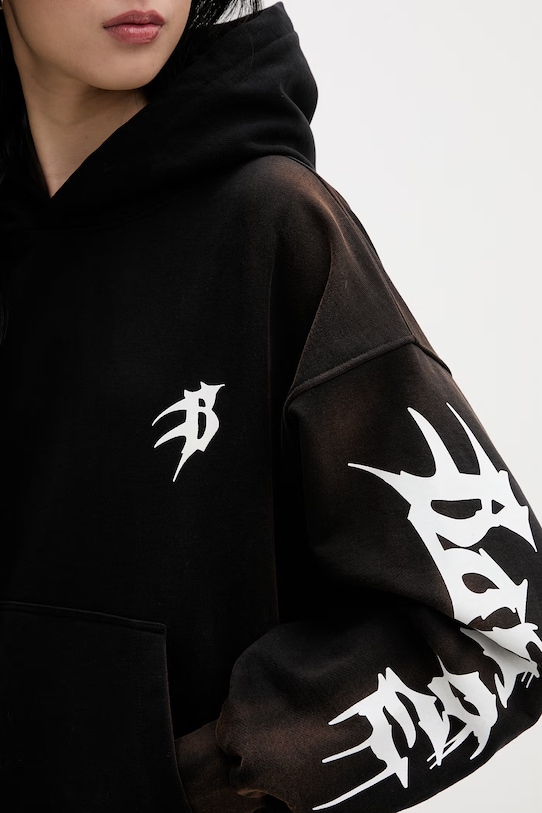 Barrow mikina s kapucí bavlněná S6BWUAHS021 černá