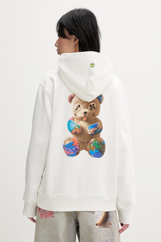 Odzież Barrow bluza z kapturem bawełniana S6BWUAHS075 biały