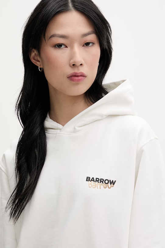 Barrow bluza z kapturem bawełniana biały S6BWUAHS075