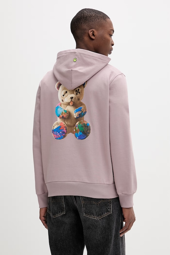 Barrow bluza z kapturem męska bawełniana fioletowy S6BWUAHS075