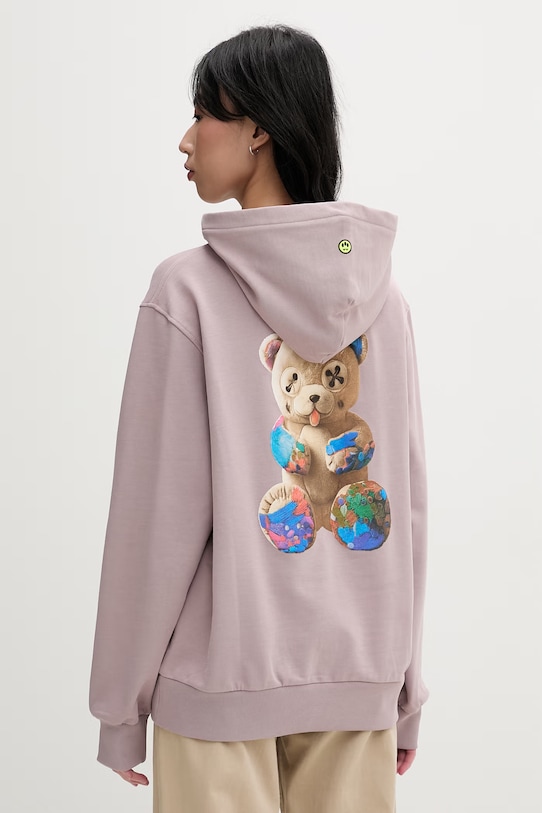 Odzież Barrow bluza z kapturem bawełniana S6BWUAHS075 fioletowy