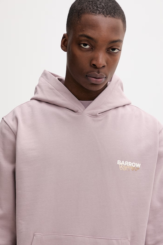 Barrow bluza z kapturem męska bawełniana fioletowy S6BWUAHS075